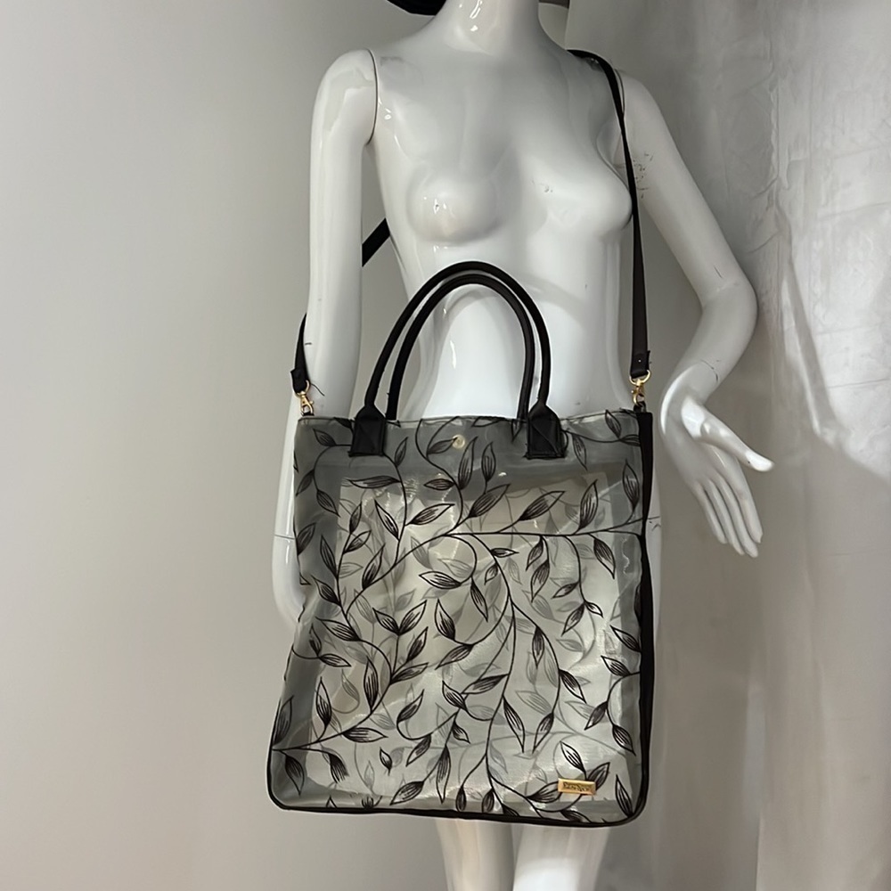 Carlos Falchi Large Structured Mesh Tote Crossbody Bag